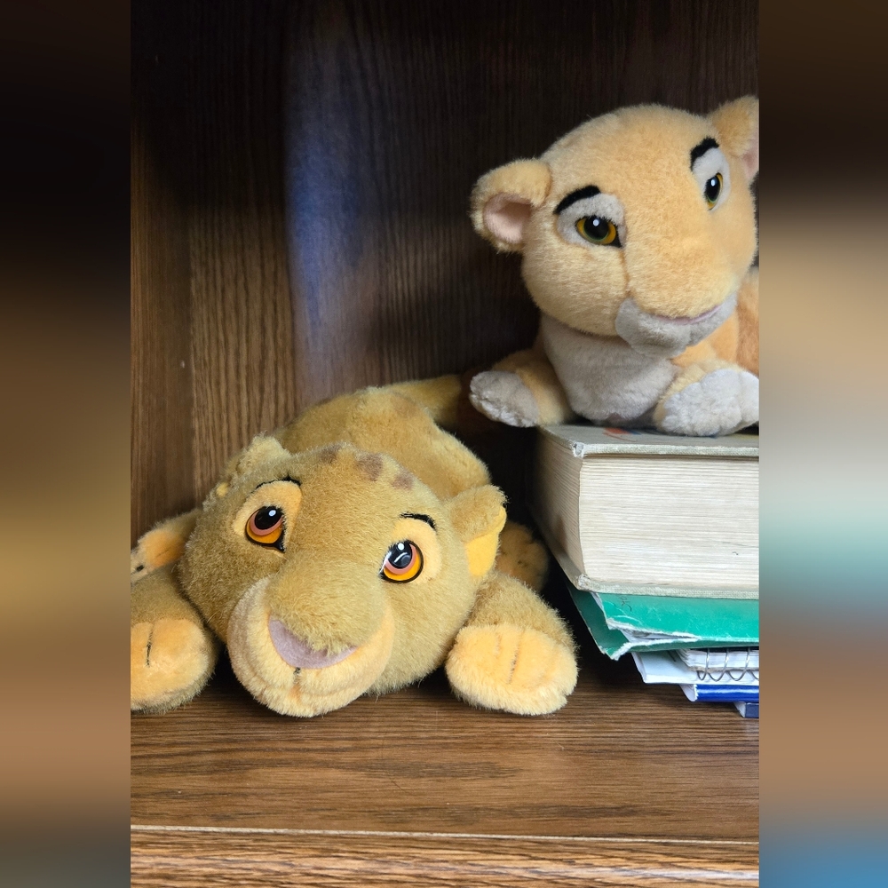Vtg Walt Disney Simba And Nala Stuffed Animal